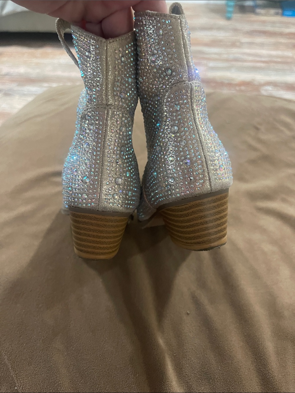 Sparkling Silver Western Ankle Boots - girls - Picture 3 of 7